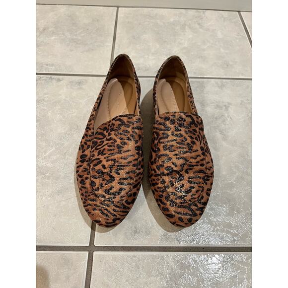 Alex Marie Barton Gold Metallic Leopard Print Slip On Loafers Size 8.5M - Picture 1 of 7